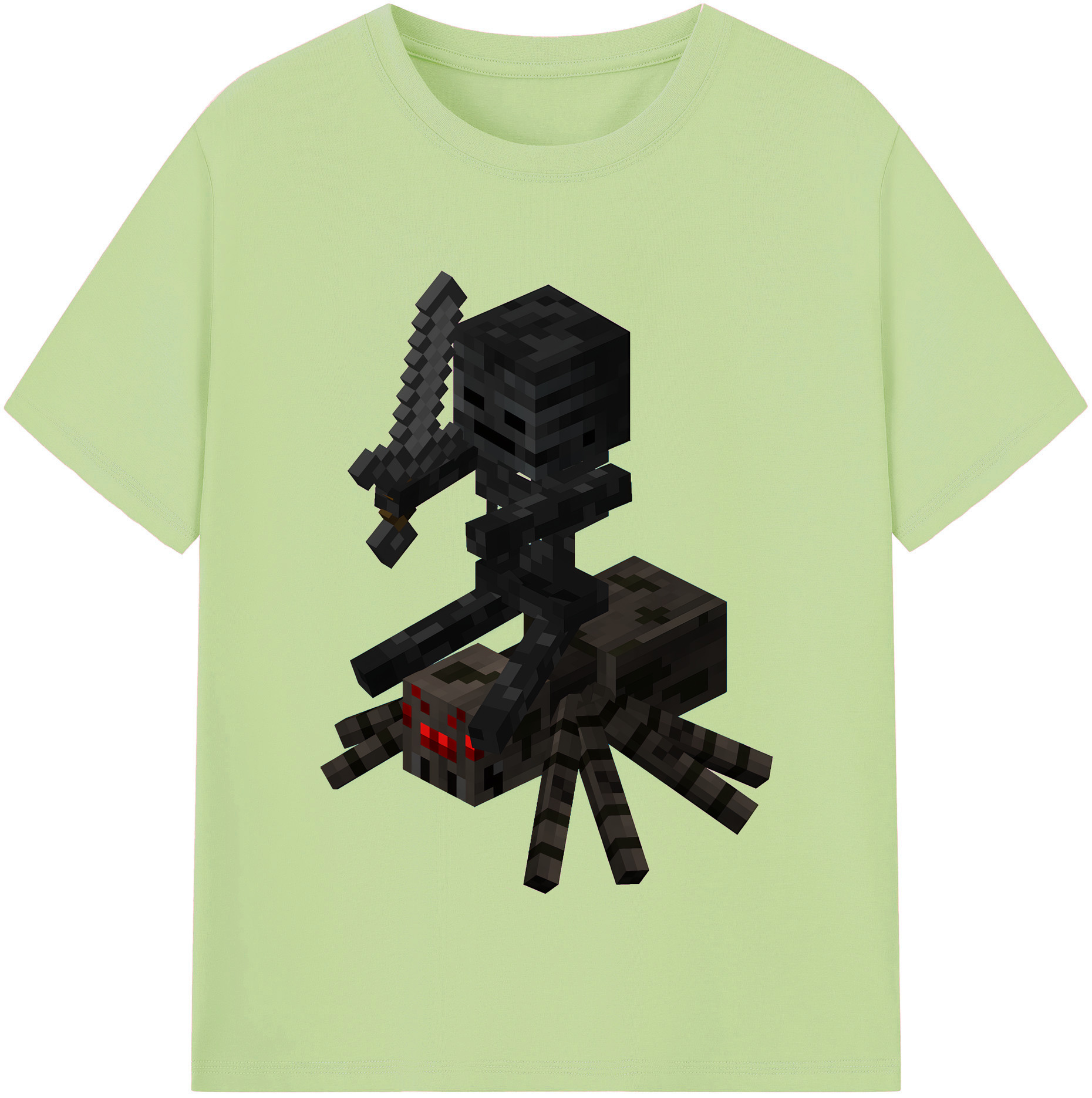 （画像用） マインクラフト ブロックの世界 Minecraft MC Block world 綿100％半袖Tシャツ（フロントプリント）